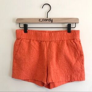 J. Crew Floral Jacquard Pull-on Shorts Orange